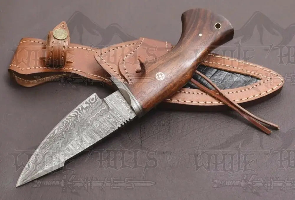 10 Handmade Hunting Bushcraft Knife Forged Damascus Steel Survival Edc Walnut Handle Wh 3416 Skinner