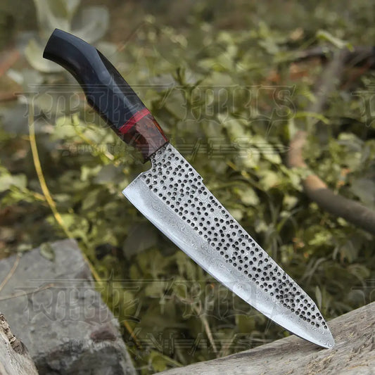 13 Handmade Damascus Steel Forged Chef Knife Horn & Wood Handle