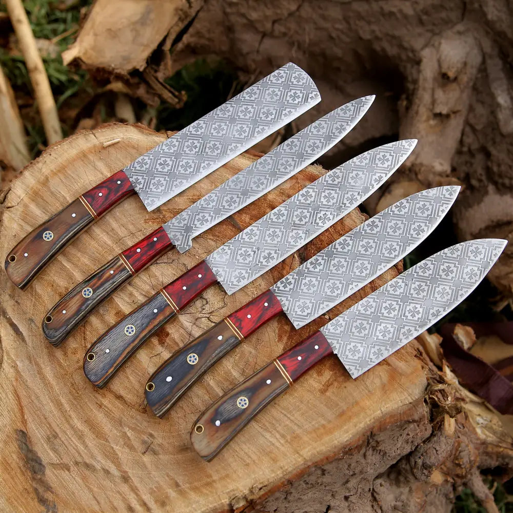 Damascus Chef popular Knife Damascus Kitchen Knives set Chef set handmade damascus chef set