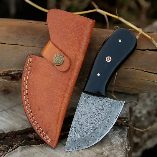 7” Handmade Damascus Steel Skinner Knife - Resin Handle Full Tang
