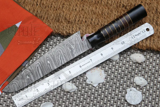 13 Handmade Damascus Chef Knife Buffalo Horn Handle 8 Inch Blade Vg10 Cooking