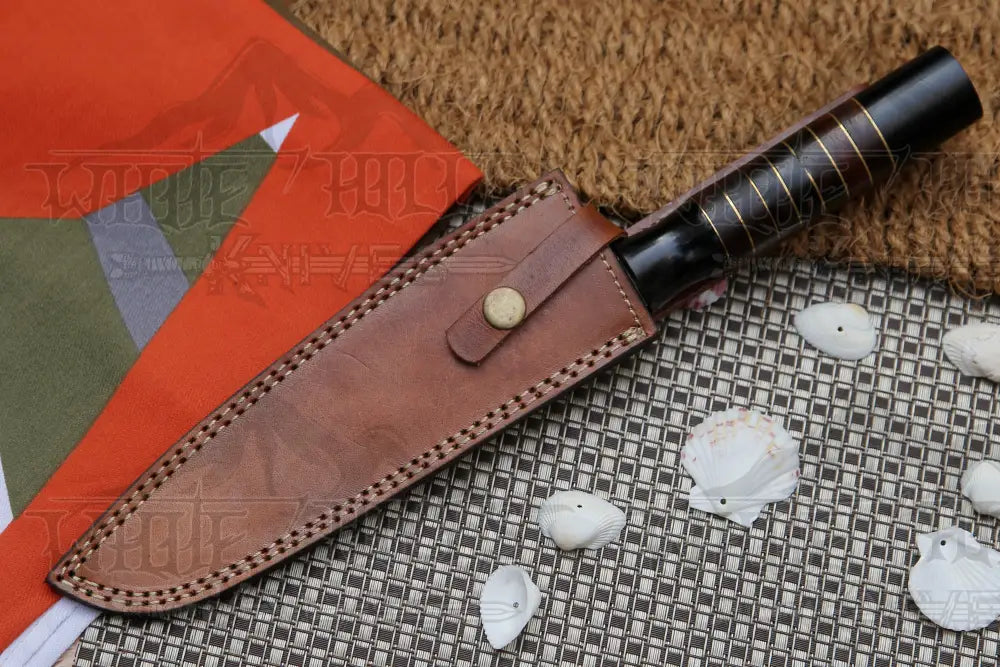 13 Handmade Damascus Chef Knife Buffalo Horn Handle 8 Inch Blade Vg10 Cooking