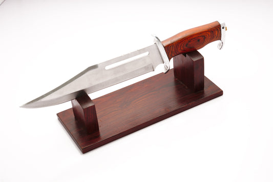 Rosewood Bowie Knife Stand White Hills Knives