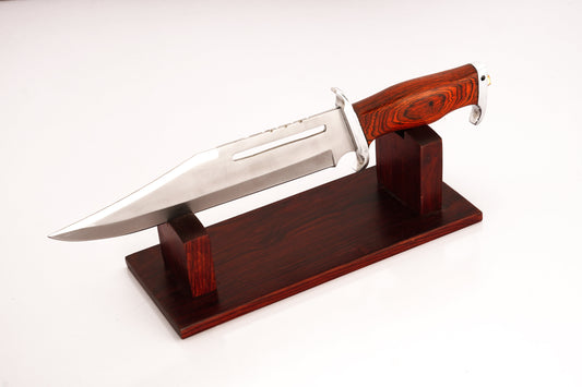 Rosewood Bowie Knife Stand White Hills Knives