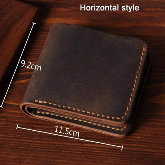Handmade Leather Wallet For Men - Bifold Wallet - Full Grain Leather White Hills Knives