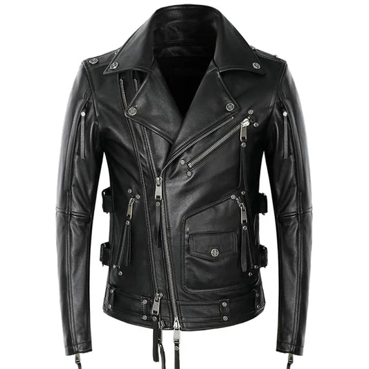 American Leather Noah Black Motorcycle Cowhide Jacket
