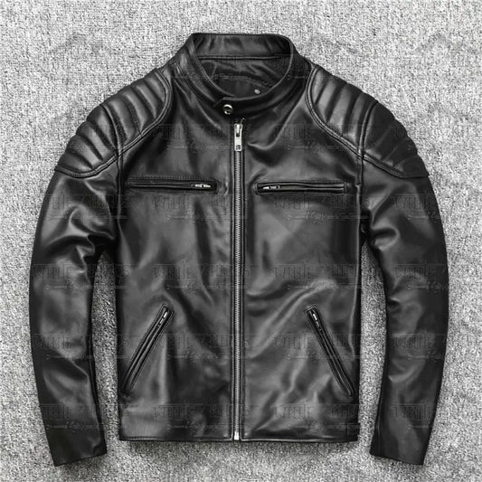Bouncer Real Sheepskin Leather Biker Jacket