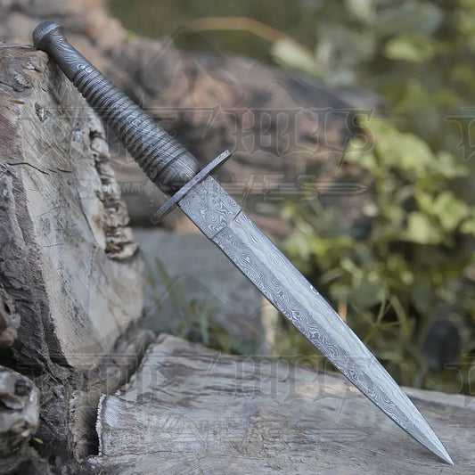 Custom Handmade Damascus Steel Dagger Knife 11 Full Tang Boot