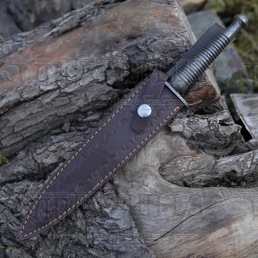 Custom Handmade Damascus Steel Dagger Knife 11 Full Tang Boot