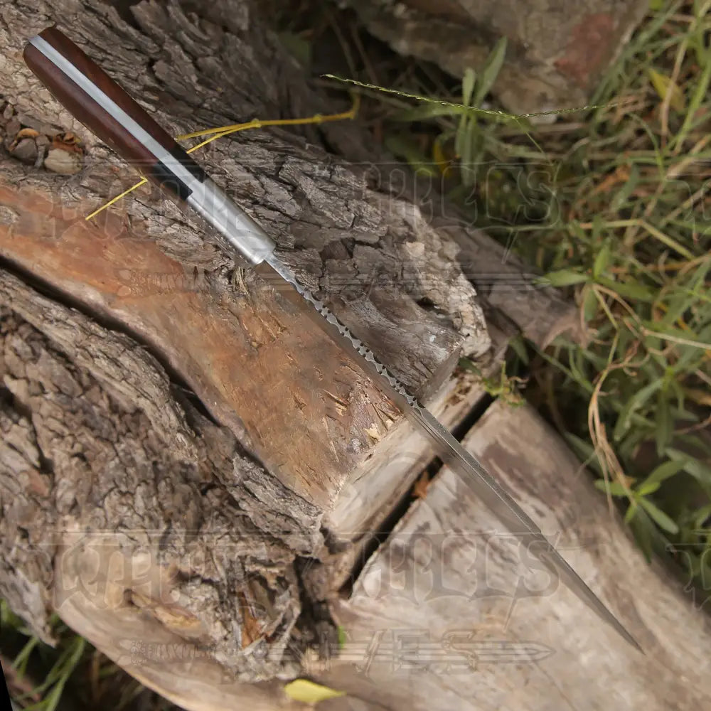 Custom Handmade Forged Damascus Steel Survival Hunting Bushcraft Kukri Knife Edc 12 With Cocobolo