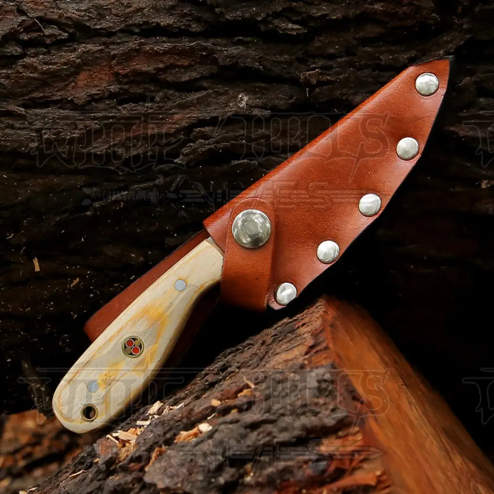 Hand Forged Full Tang Skinner Knife - Olive Wood Handle D2 Steel- 7 Inches Sk-012