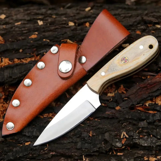 Hand Forged Full Tang Skinner Knife - Olive Wood Handle D2 Steel- 7 Inches Sk-012