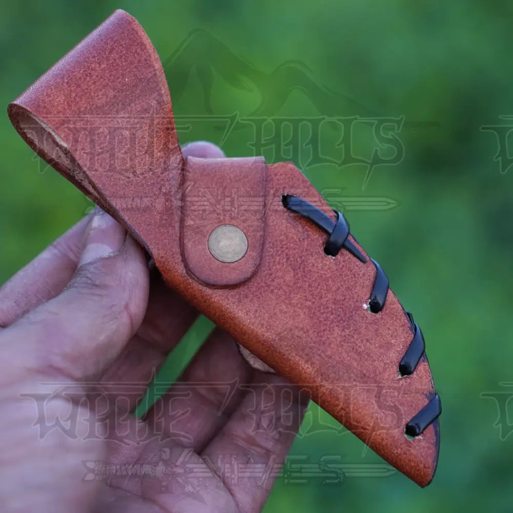 Handmade Damascus Steel Knife - Ram Horn Handle 5’ Full Tang Hunting & Camping Sk - 030 Skinner