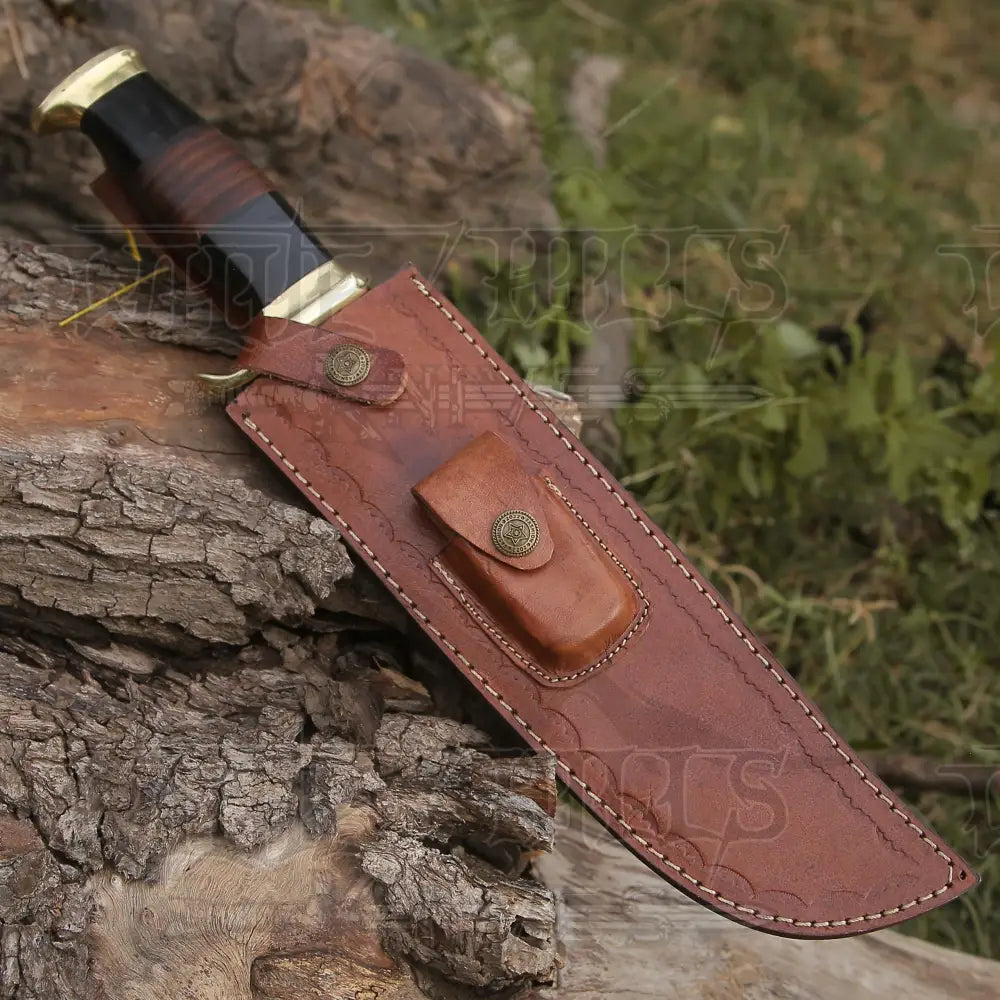 Handmade Forged Damascus Steel Bowie Hunting Knife Edc - 15 Survival Wh 4408