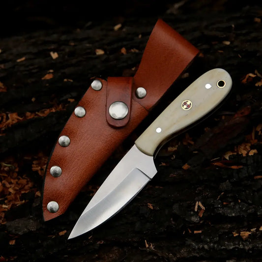 Handmade Forged Full Tang Skinner Knife - Camel Bone Handle D2 Steel - 7 Inches Sk - 010