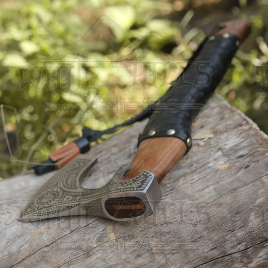 Small Forged Carbon Steel Axe With Ash Wood Shaft - Viking 004-14 Axe