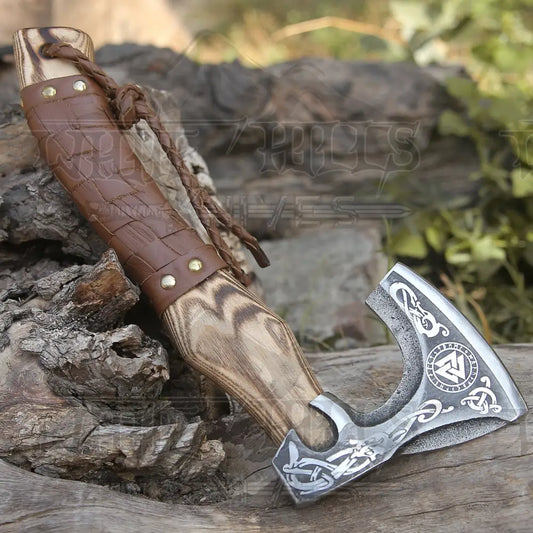 Small Forged Carbon Steel Axe With Ash Wood Shaft - Viking 024-14 Axe