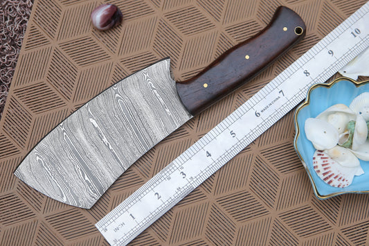 9" handmade damascus cleaver chopper knife