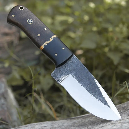 10 Custom Hand Forged Carbon Steel Full Tang Skinner Knife - Wood & Horn Handle Collectibles:knives