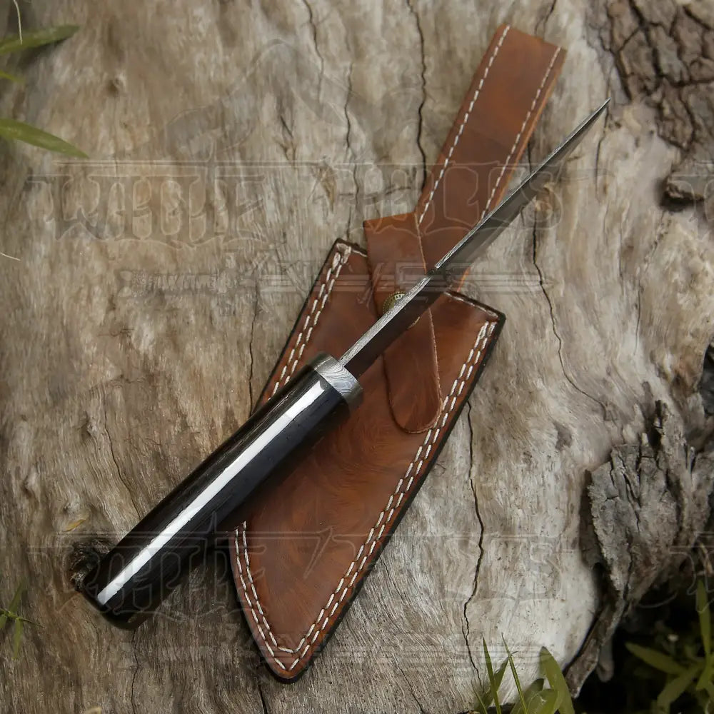 10 Custom Hand Forged Damascus Steel Full Tang Hunting Knife - Pakka Wood Handle H-027 Skinner