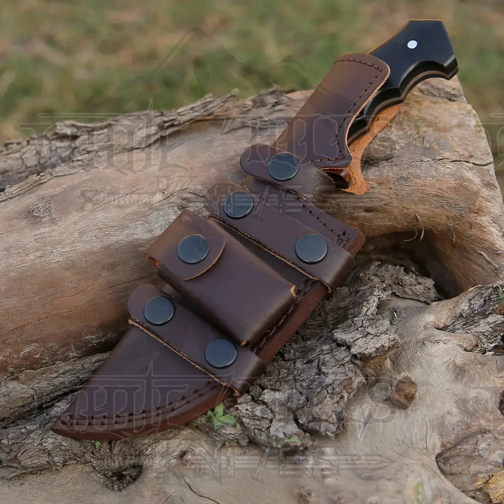 10Custom Hand Made Forged Damascus Steel Tracker Hunting Camping Knife With Resin & Wood Handle