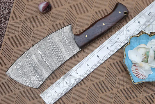 9" handmade damascus cleaver chopper knife