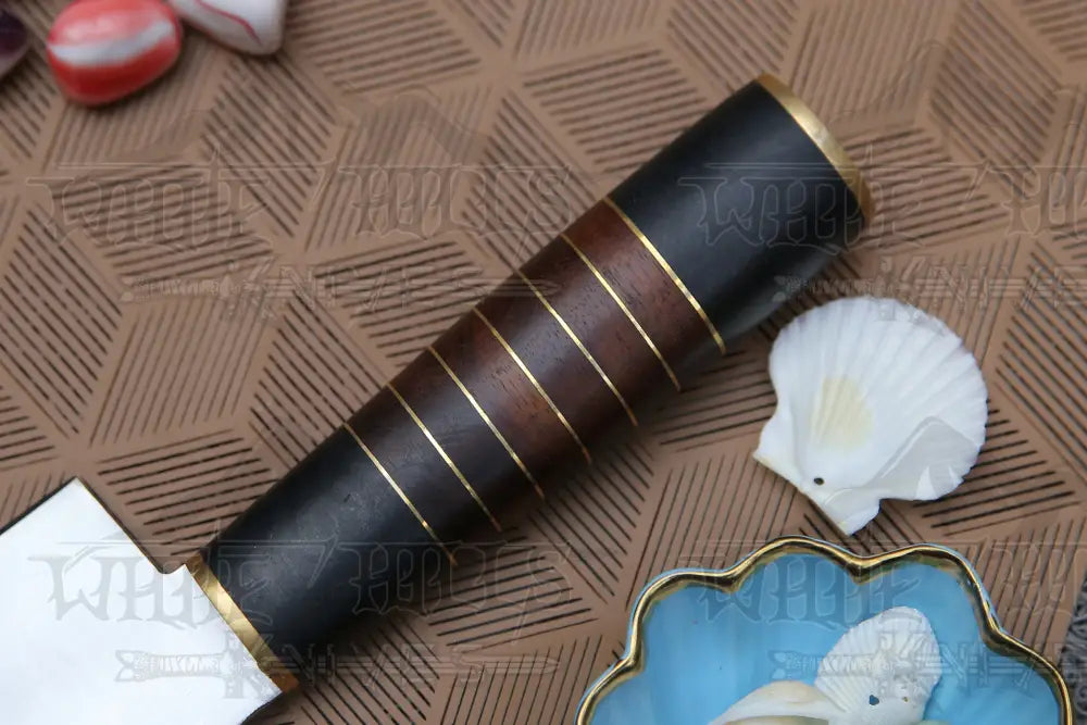 13 Handmade D2 Steel Chef Knife Buffalo Horn Handle With Wood & Brass Spacer