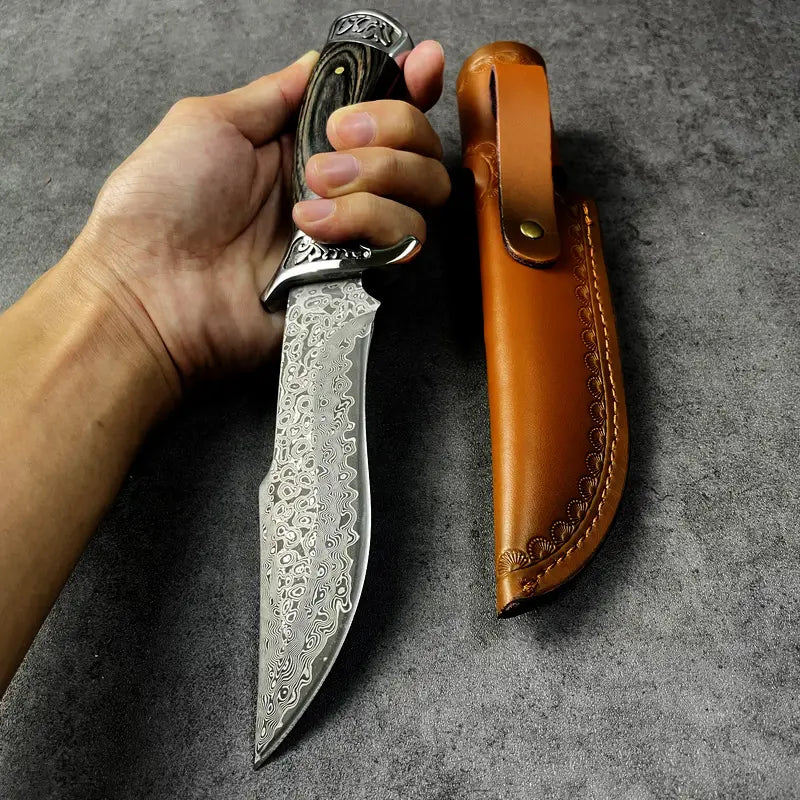 Custom Hand Forged Damascus Steel Hunting Knife EDC-Fixed blade knife White Hills Knives