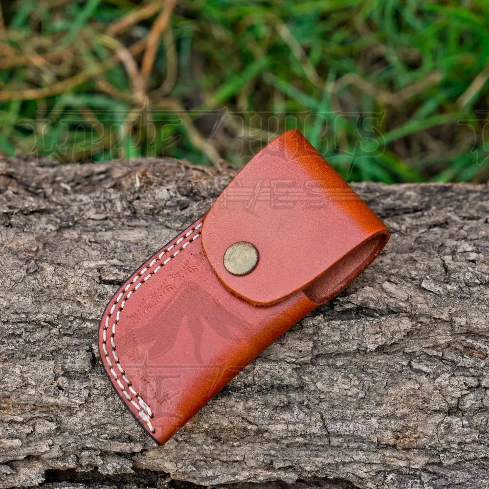 6.5’’ Handmade Damascus Pocket Knife with Pocket Clip - Stained Wood Handle WH 5028-CP Folding Knife