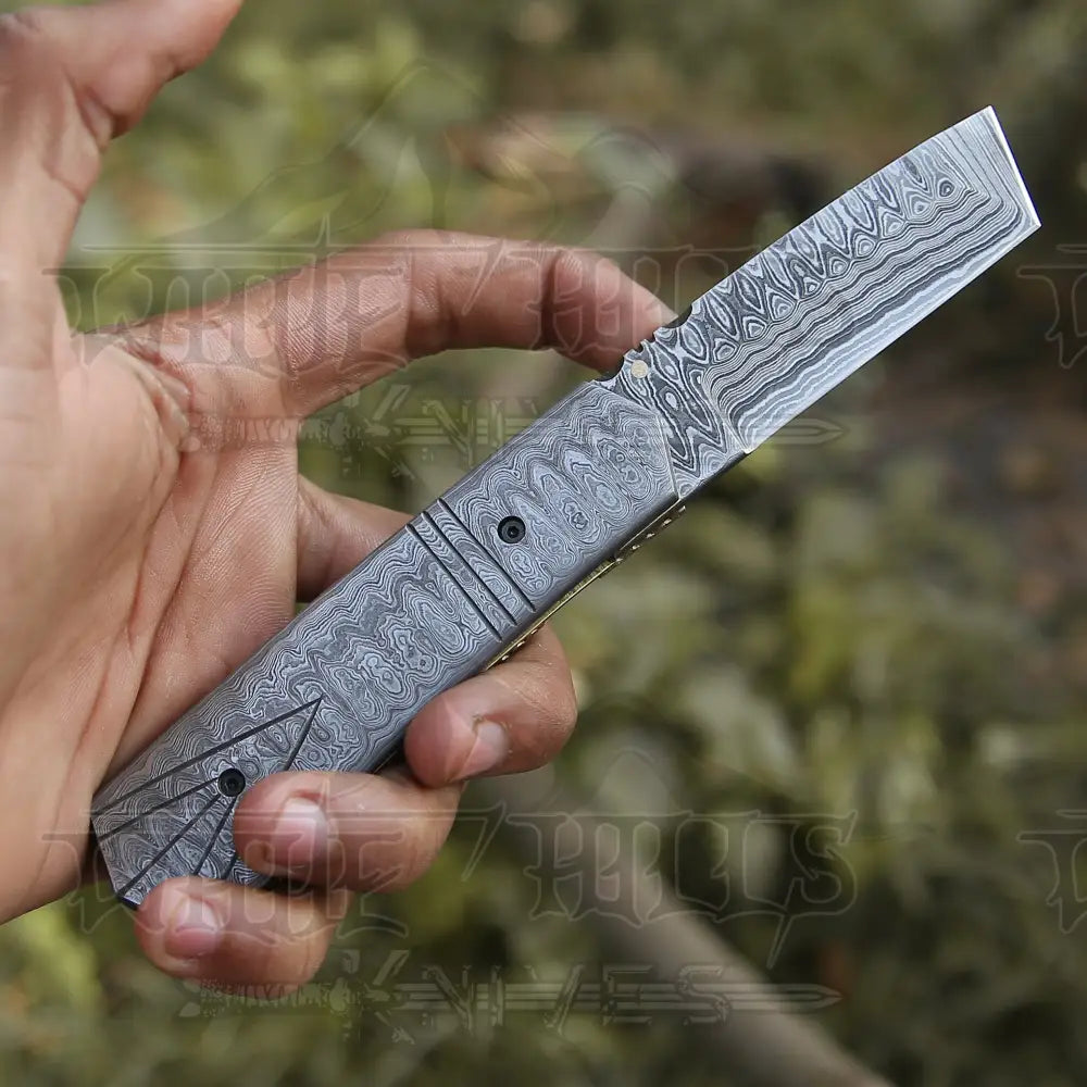 Liner Lock 7 Handmade Damascus Steel Pocket Knife Handle Folding Wh 5025