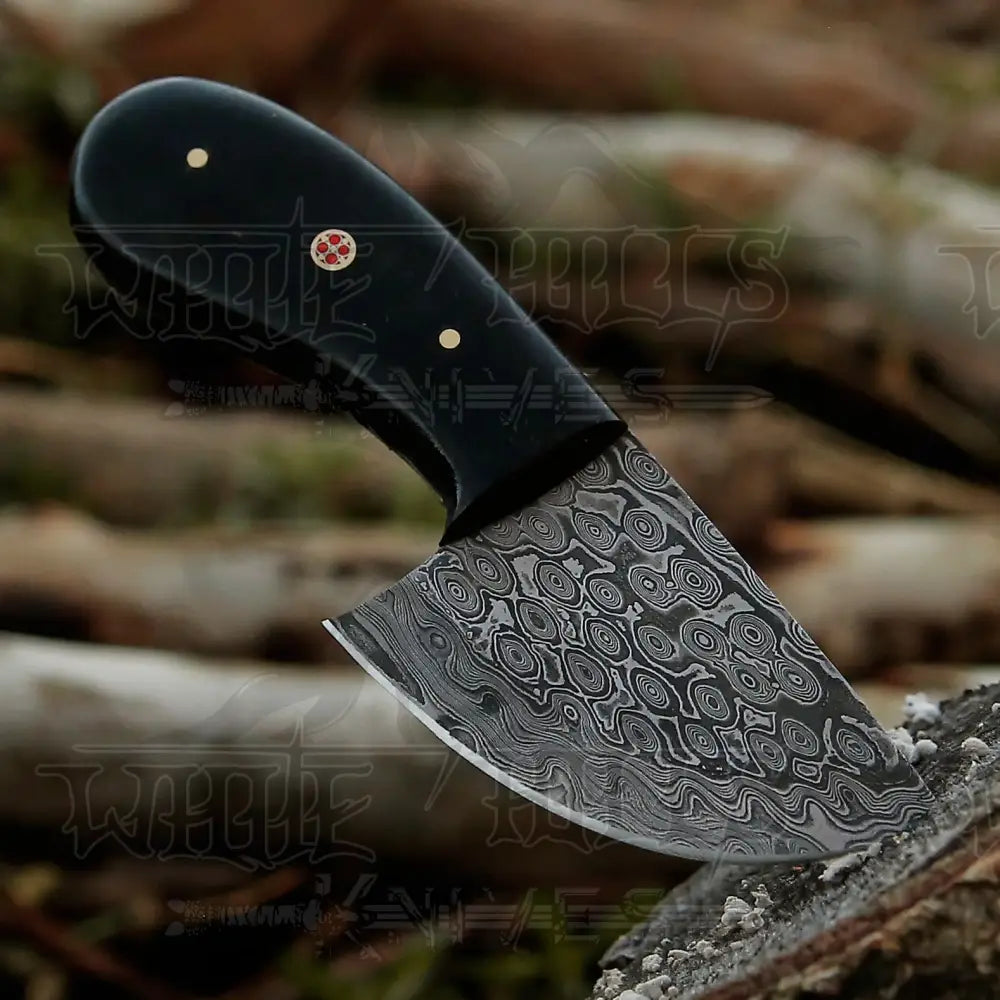 7” Handmade Damascus Steel Skinner Knife - Resin Handle Full Tang