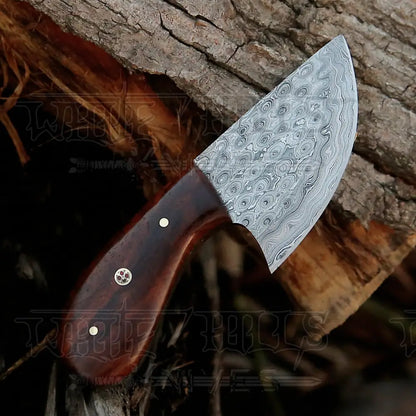 7” Handmade Damascus Steel Skinner Knife - Rosewood Handle Full Tang