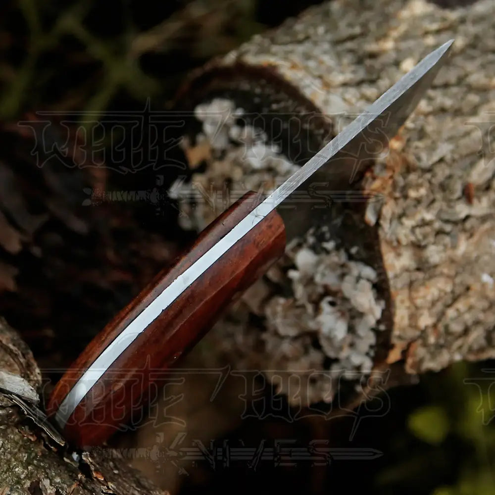 7” Handmade Damascus Steel Skinner Knife - Rosewood Handle Full Tang