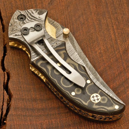 DAMASCUS OCKET KNIFE WITH POCKET CLIP