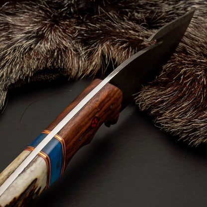 Custom Hand Forged Damascus Steel Hunting Knife EDC-Fixed blade knife - Damascus Gut Hook Knife White Hills Knives