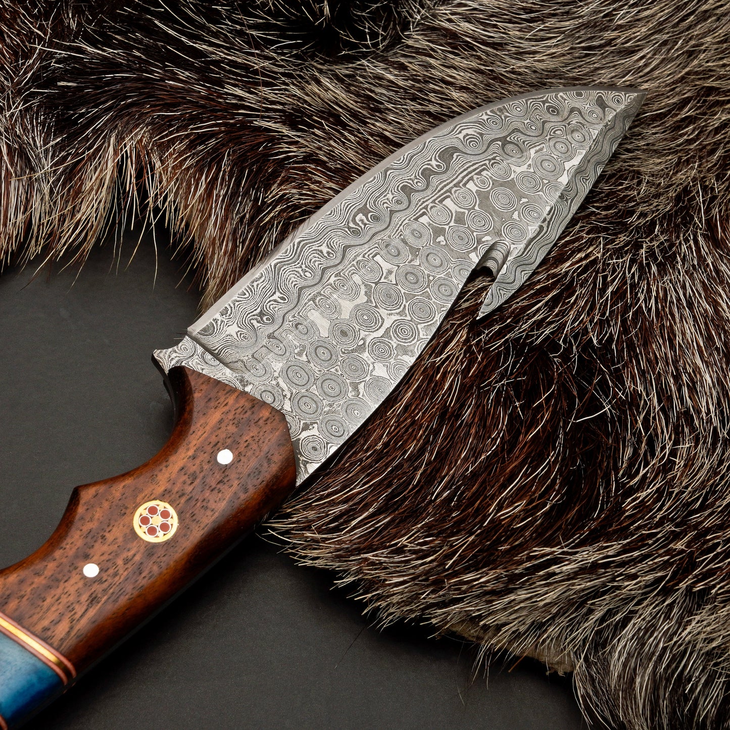 Custom Hand Forged Damascus Steel Hunting Knife EDC-Fixed blade knife - Damascus Gut Hook Knife White Hills Knives