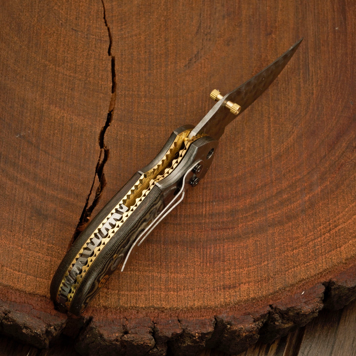 Handmade Damascus folding pocket knife with clip - Raindrop Pattern WH 3542-CP White Hills Knives