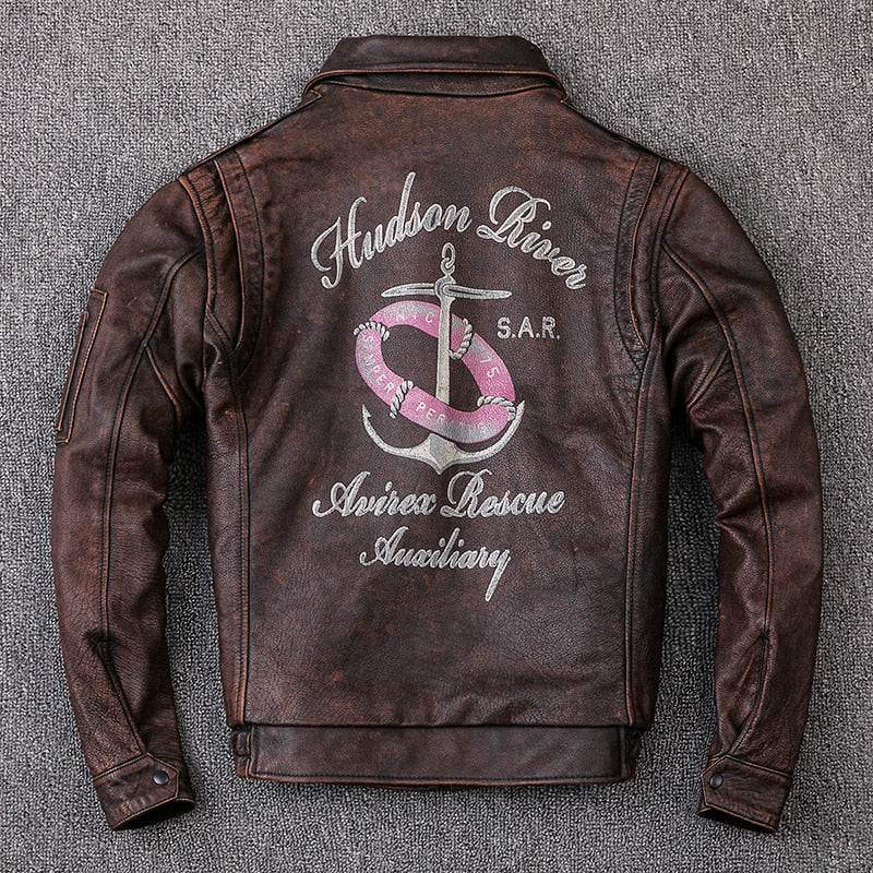 Air Force Flight Cowhide Genuine Leather Jacket