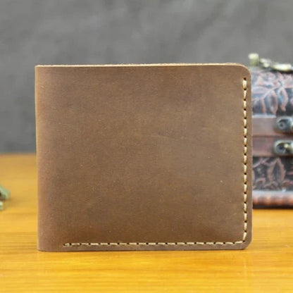 Handmade Leather Wallet For Men - Bifold Wallet - Full Grain Leather White Hills Knives