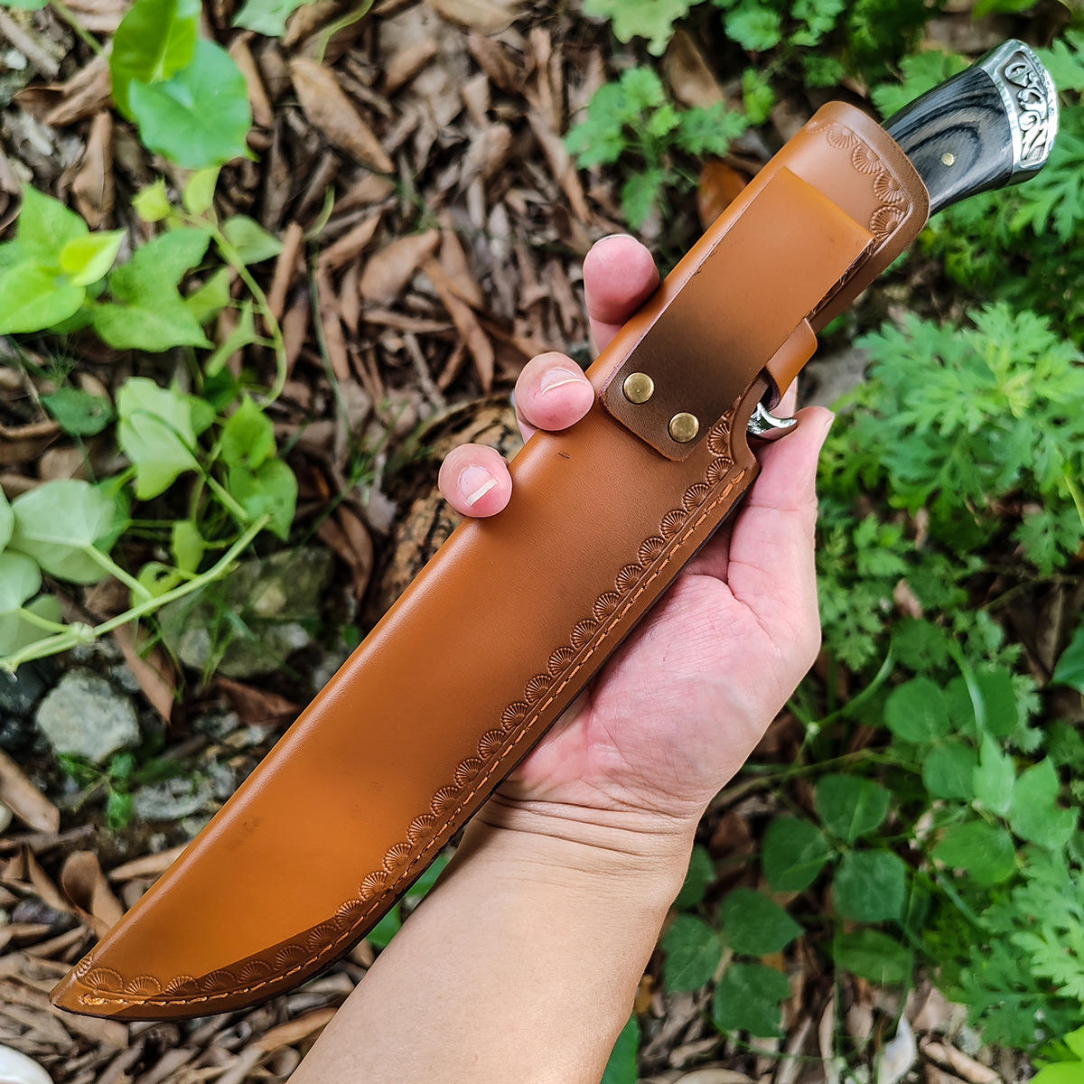Custom Hand Forged Damascus Steel Hunting Knife EDC-Fixed blade knife White Hills Knives