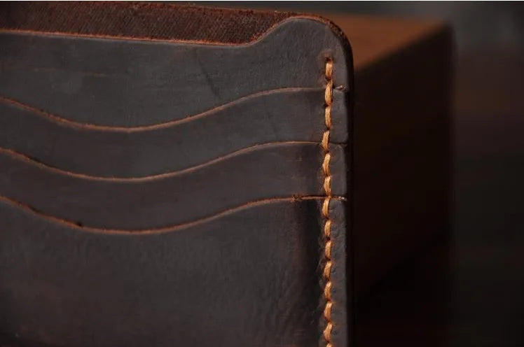 Handmade Leather Wallet For Men - Bifold Wallet - Full Grain Leather White Hills Knives