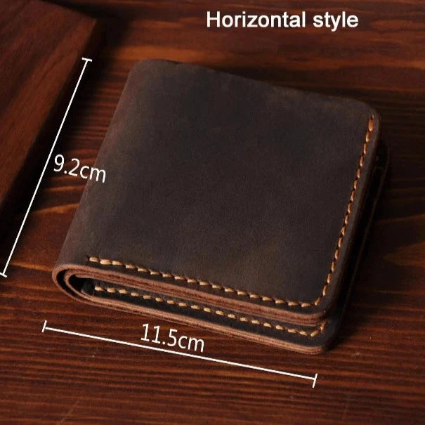 Handmade Leather Wallet For Men - Bifold Wallet - Full Grain Leather