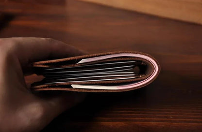 Handmade Leather Wallet For Men - Bifold Wallet - Full Grain Leather White Hills Knives