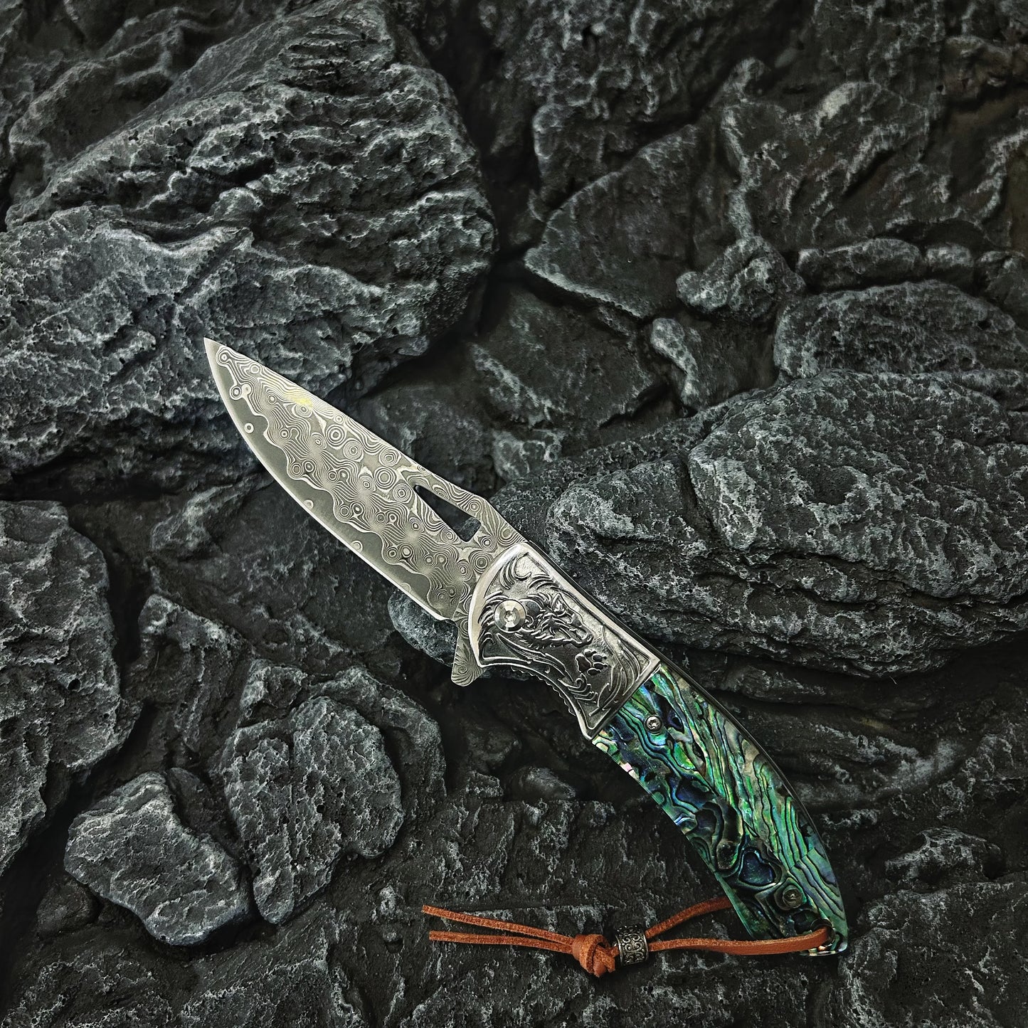 Handmade Damascus Pocket Knife - Damascus Folding Knife