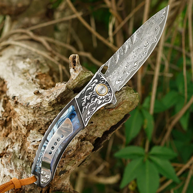 Damascus Pocket Knife - Damascus Steel Folding Knife