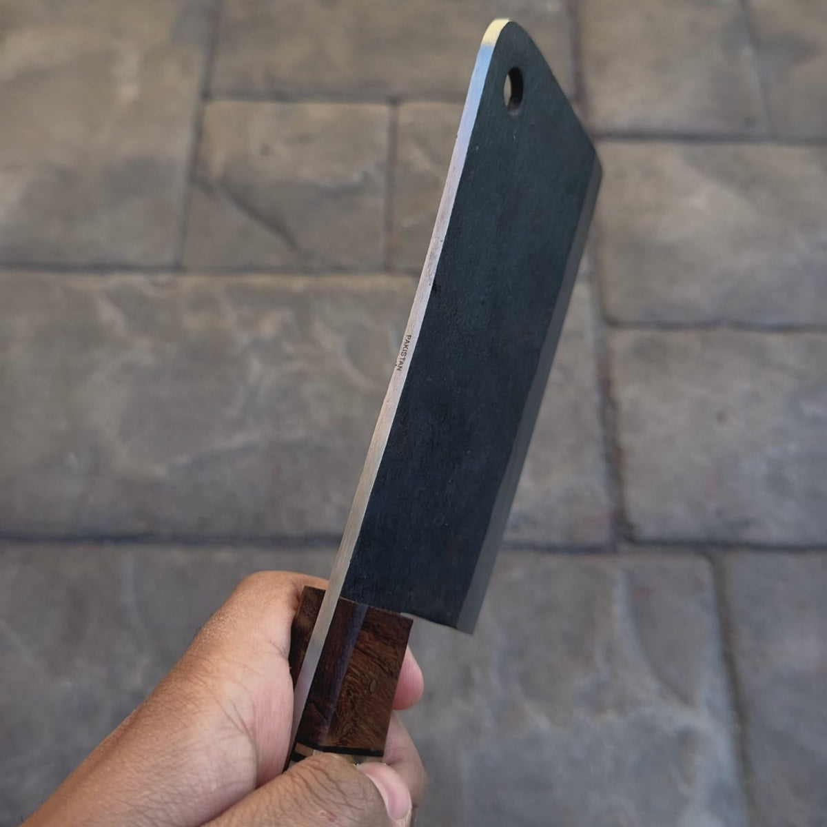 10 Chef Cleaver Knife With Bone & Wood Handle Carbon Steel Meat Chopper