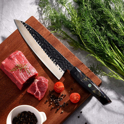 Sato VG10 Copper Damascus Chef Knife – 8 Inch Japanese Kitchen Knife White Hills Knives