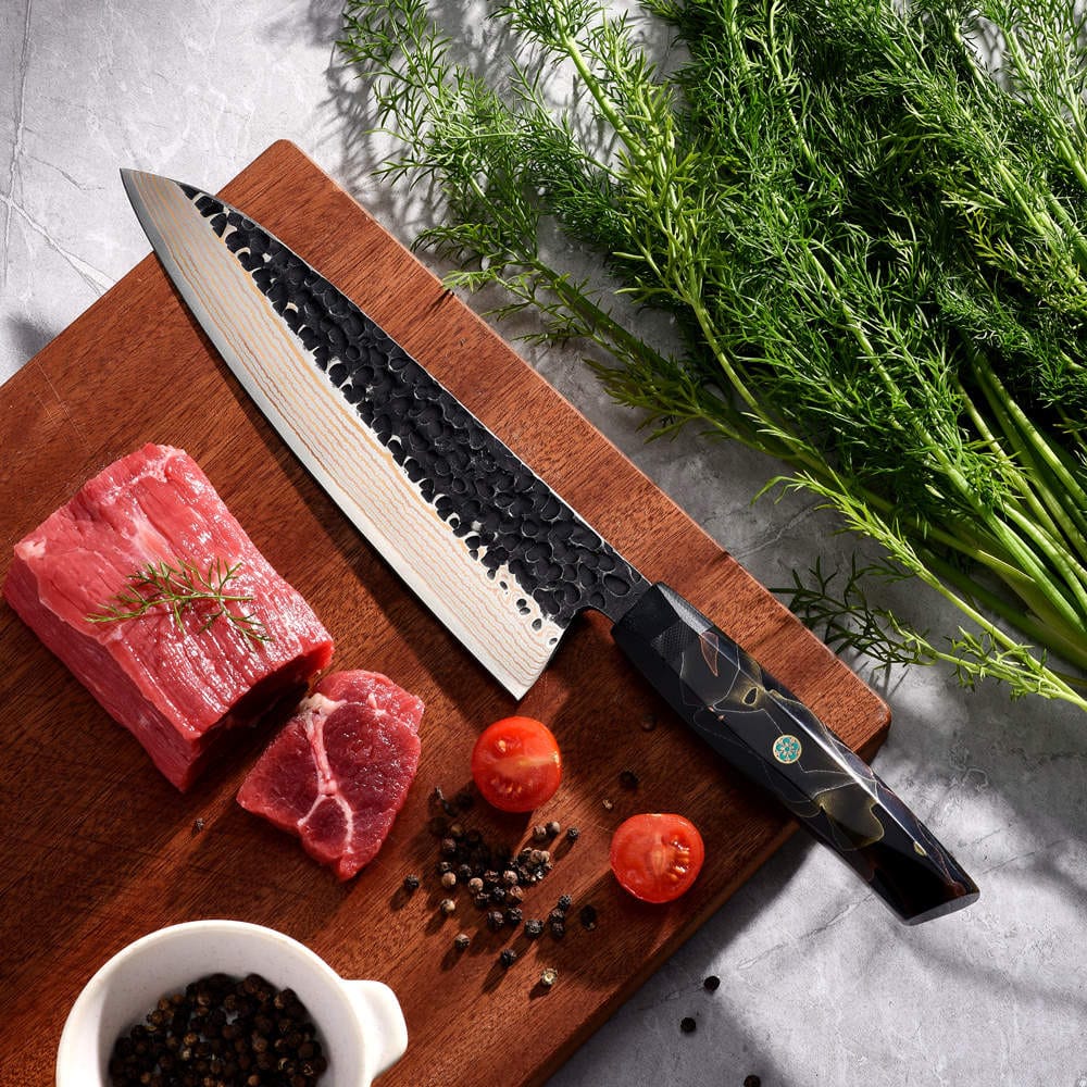 Sato VG10 Copper Damascus Chef Knife – 8 Inch Japanese Kitchen Knife