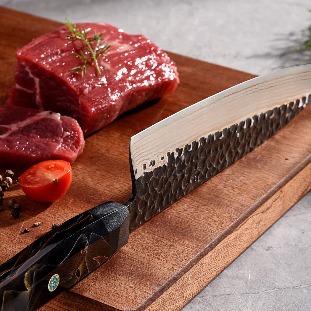 Sato VG10 Copper Damascus Chef Knife – 8 Inch Japanese Kitchen Knife