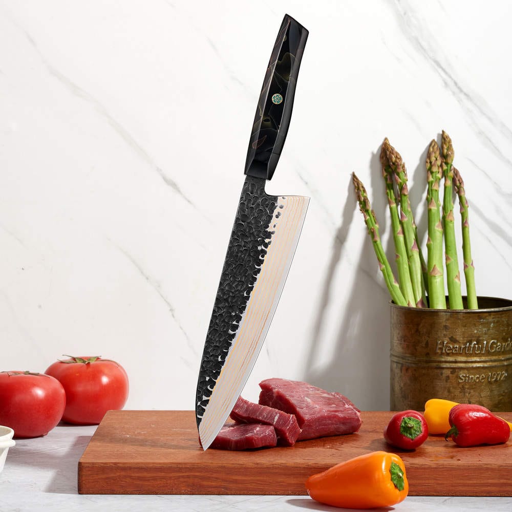 Sato VG10 Copper Damascus Chef Knife – 8 Inch Japanese Kitchen Knife